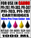 1000 ML Bottle Of Compatible Ink For For Canon PFI-207, PFI-303, PFI-307, PFI-703, PFI-707 Cartridges