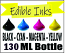 130 ML Bottle Of Compatible Edible Ink  For Canon 