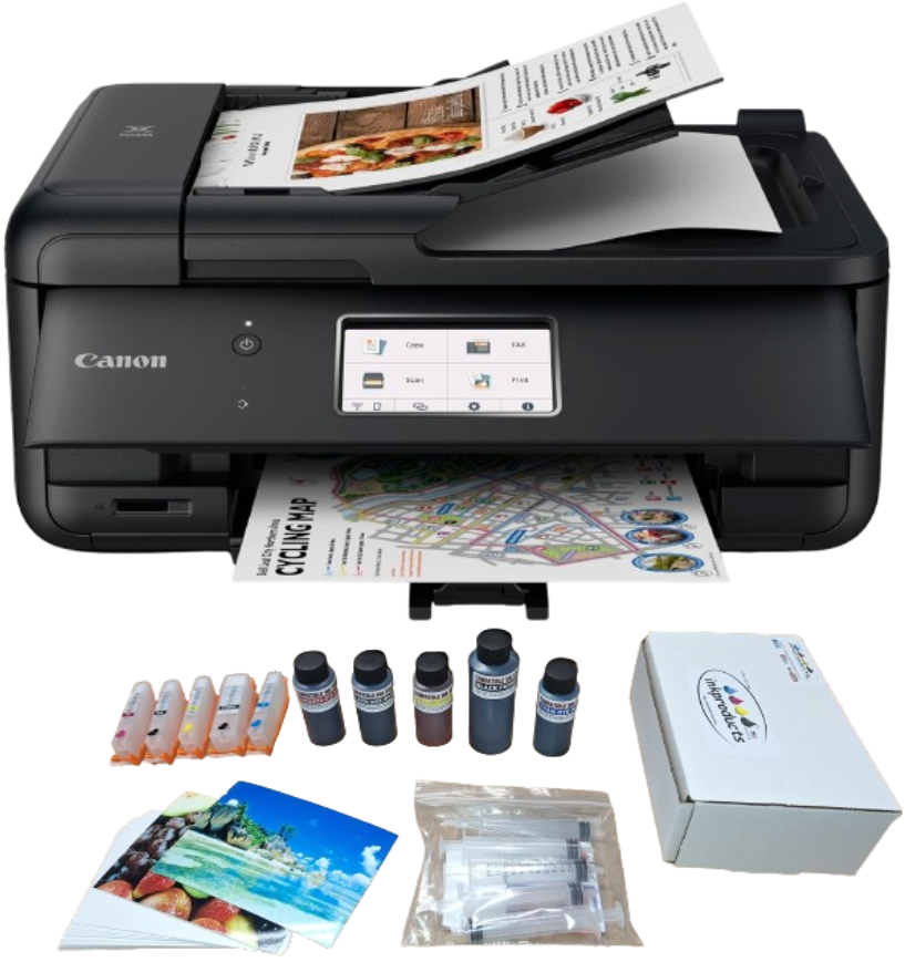 Canon TR8620a Printer and Refill Kit Combo + Photo Paper 